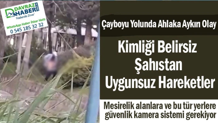 Çayboyu Yolunda Ahlaka Aykırı Olay: Kimliği Belirsiz Şahıstan Uygunsuz Hareketler