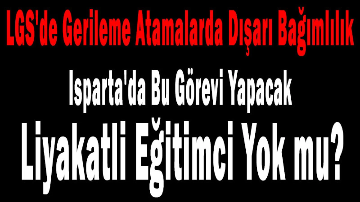 Eğitimde Alarm Veriyoruz: &ldquo;Bu Kentte M&uuml;d&uuml;r Olacak Eğitimci Yok mu?&rdquo;