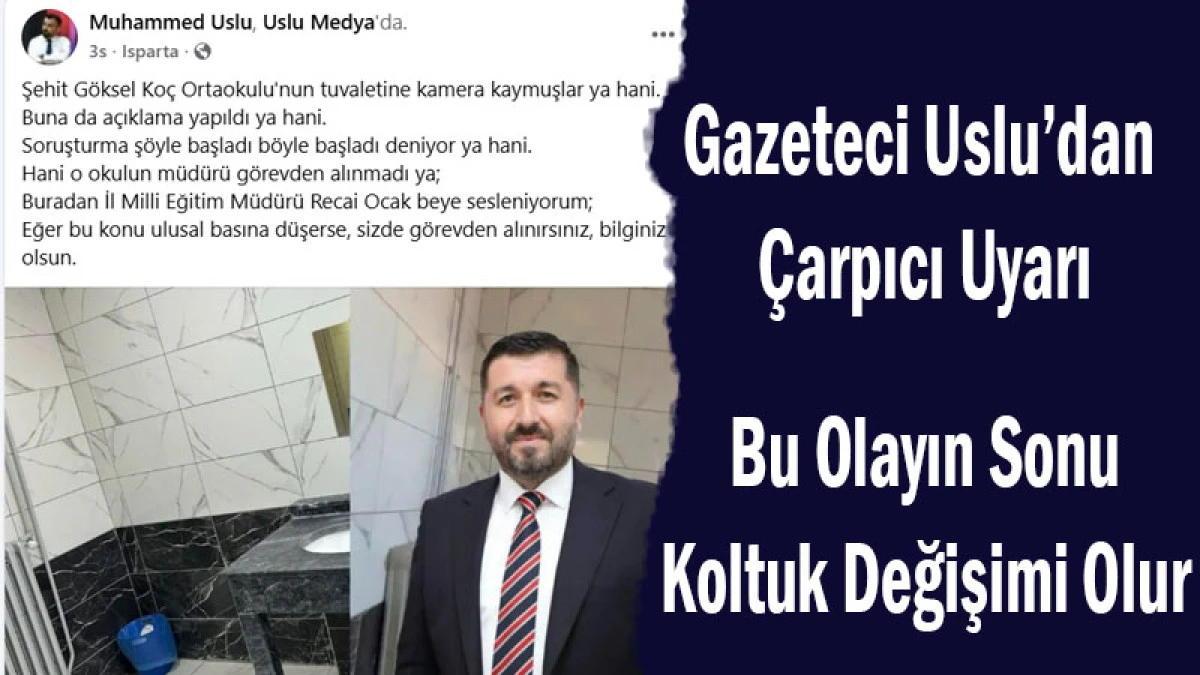 Gazeteci Uslu&rsquo;dan &Ccedil;arpıcı Uyarı! Bu Olayın Sonu Koltuk Değişimi Olur