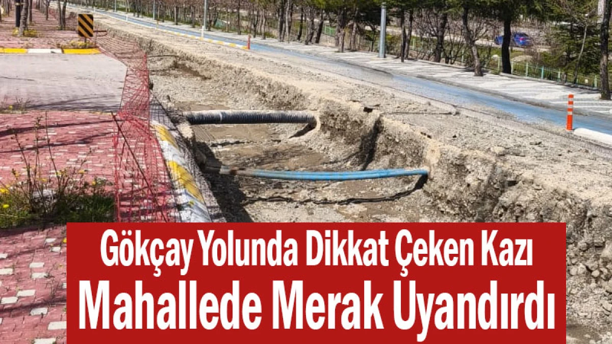 G&ouml;k&ccedil;ay Yolunda Dikkat &Ccedil;eken Kazı! Mahallede Merak Uyandırdı