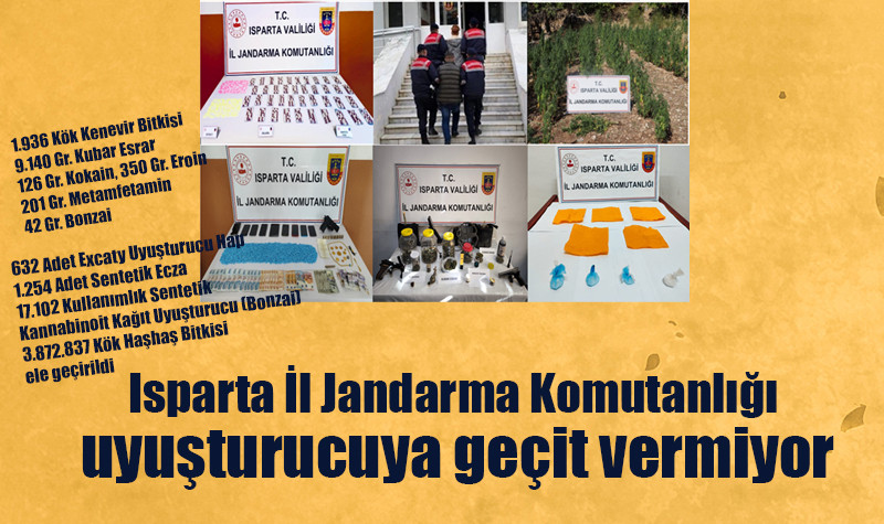 Isparta İl Jandarma Komutanlığı uyuşturucuya geçit vermiyor