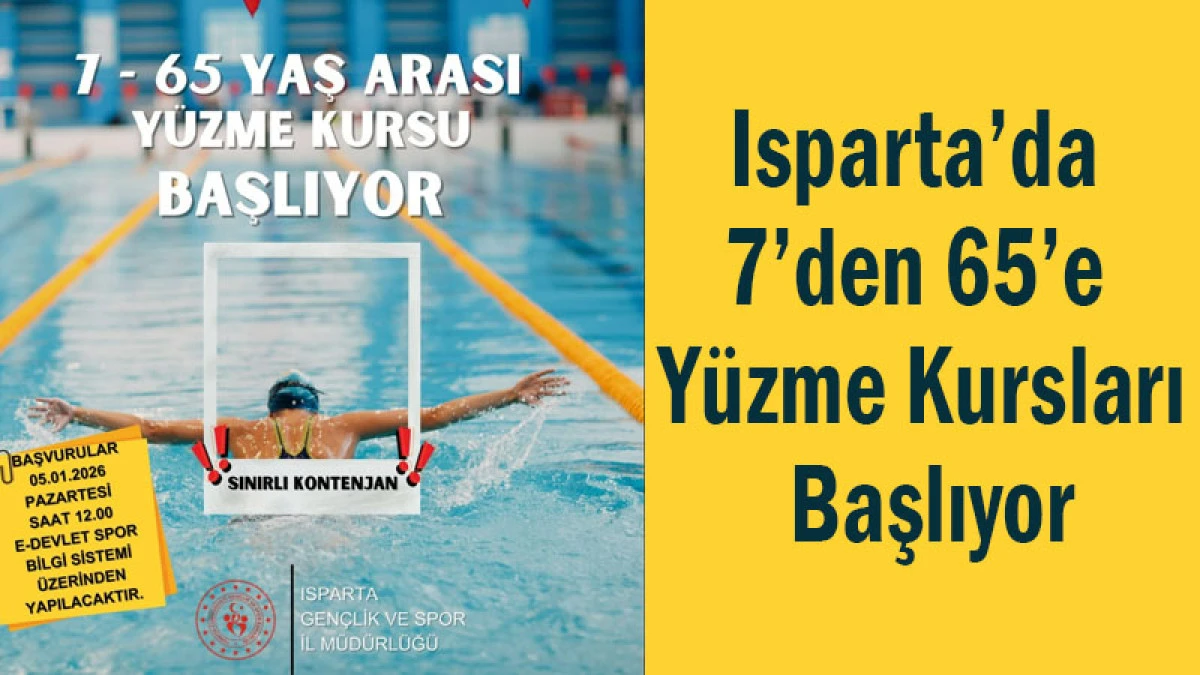 Isparta&rsquo;da 7&rsquo;den 65&rsquo;e Y&uuml;zme Kursları Başlıyor