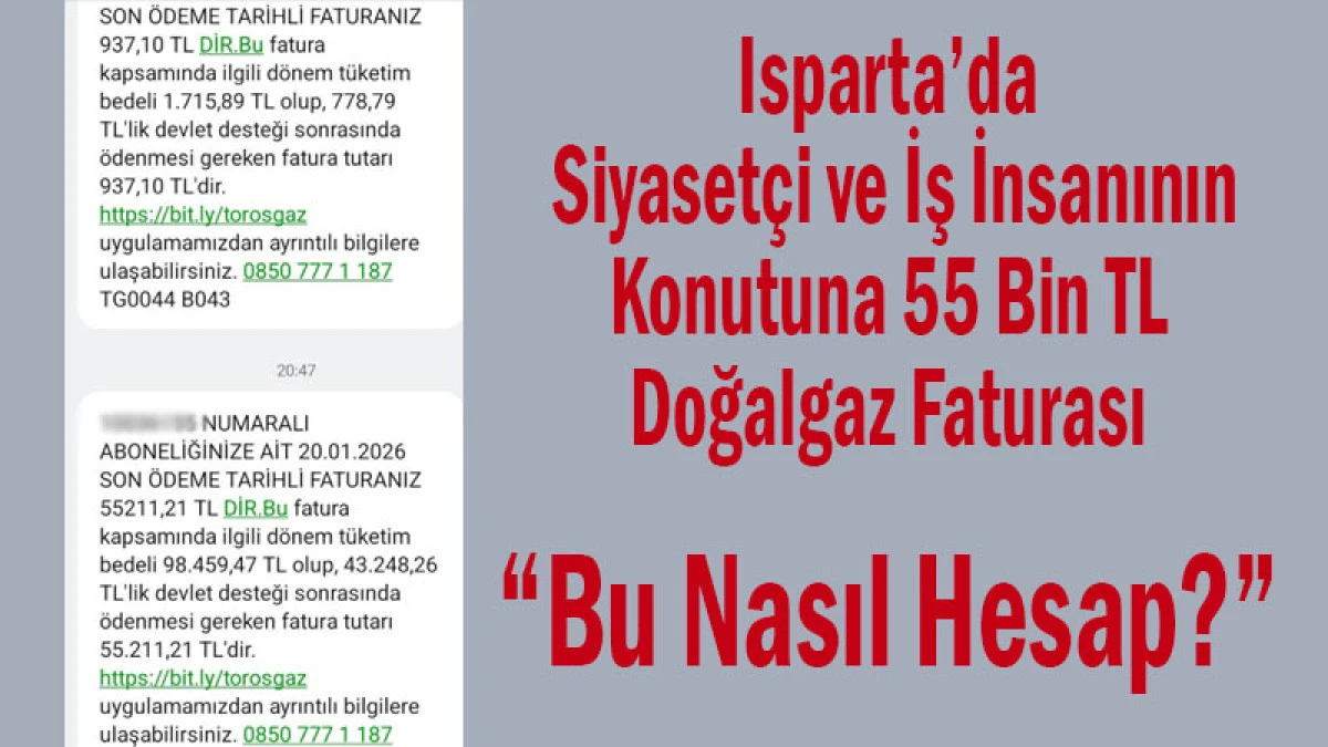 Isparta'da Bir Konuta 55 Bin Lira Fatura Geldi