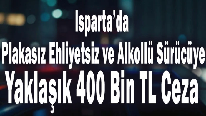 Isparta&rsquo;da Plakasız Ehliyetsiz ve Alkoll&uuml; S&uuml;r&uuml;c&uuml;ye Ağır Ceza