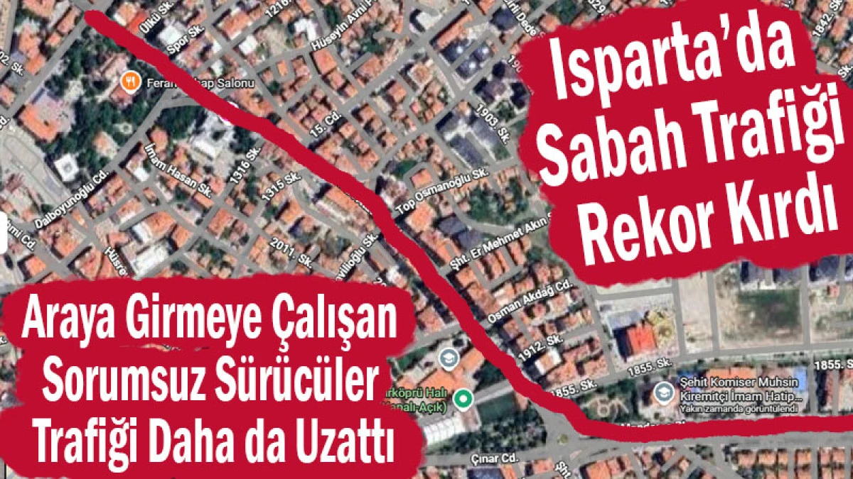 Isparta&rsquo;da Sabah Trafiği Uzunluğu Rekor Kırdı