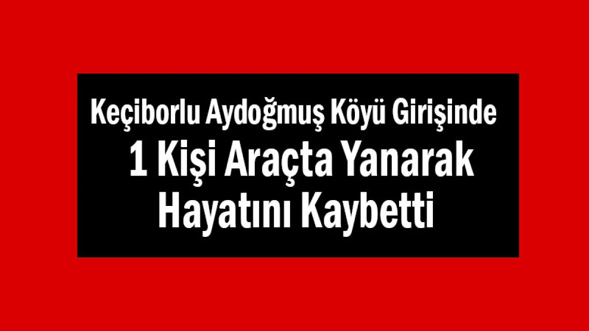 Aydoğmuş Köyü Girişinde 1 Kişi Araçta Yanarak Hayatını Kaybetti