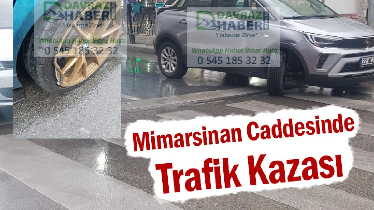 Mimarsinan Caddesi'nde Maddi Hasarlı Trafik Kazası