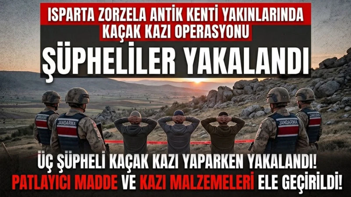 S&uuml;t&ccedil;&uuml;ler&rsquo;de Şafak Operasyonu! 3 Ş&uuml;pheli Ka&ccedil;ak Kazı Yaparken Yakalandı