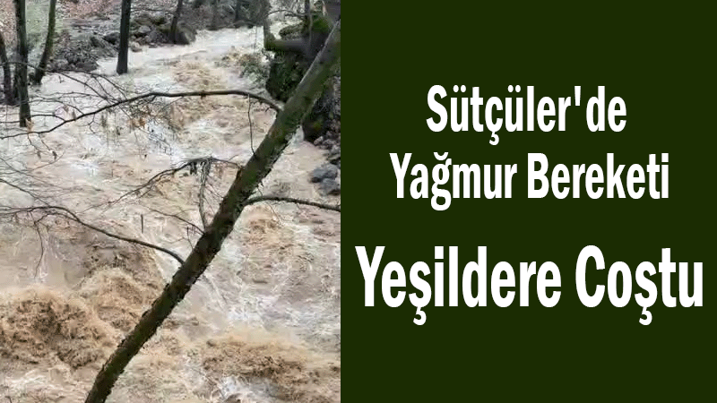 S&uuml;t&ccedil;&uuml;ler'de Yağmur Bereketi! Yeşildere Coştu