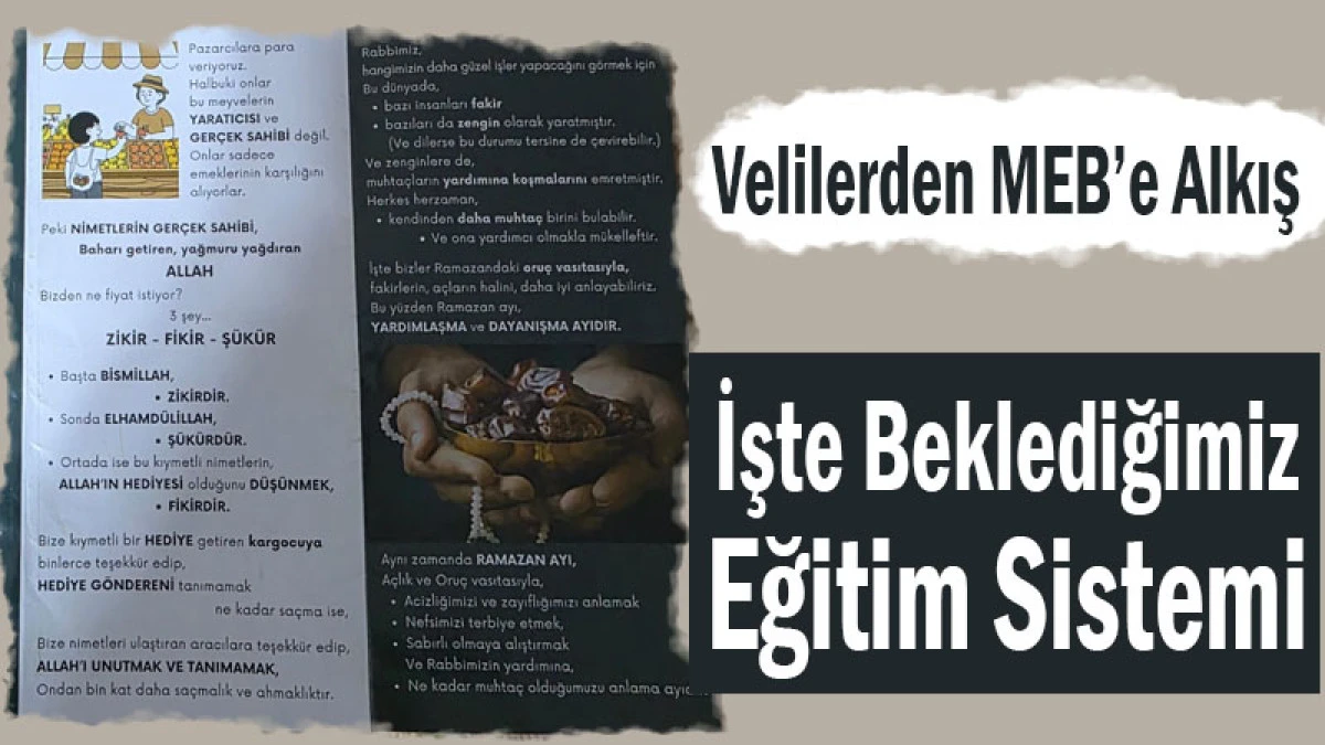Velilerden MEB&rsquo;e Alkış! İşte Beklediğimiz Eğitim Sistemi