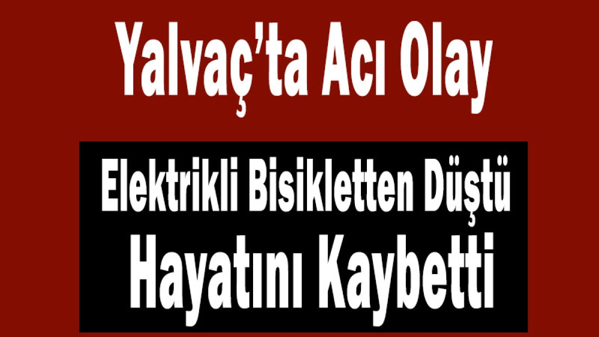 Yalva&ccedil;&rsquo;ta Elektrikli Bisikletten D&uuml;şen Yaşlı Adam Hayatını Kaybetti